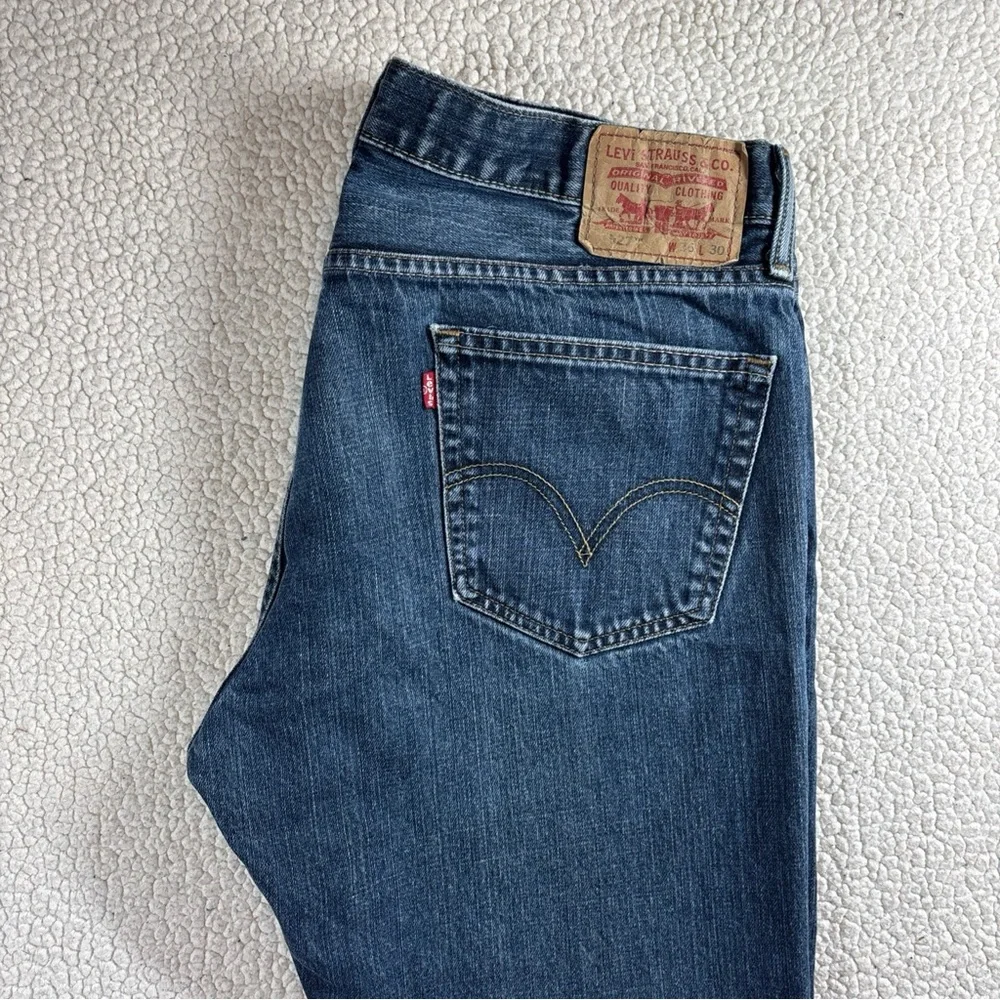 Levi Strauss & Co 527 Men’s Boot Cut W 36 L 30 Dark Wash Red Tab Blue Jeans